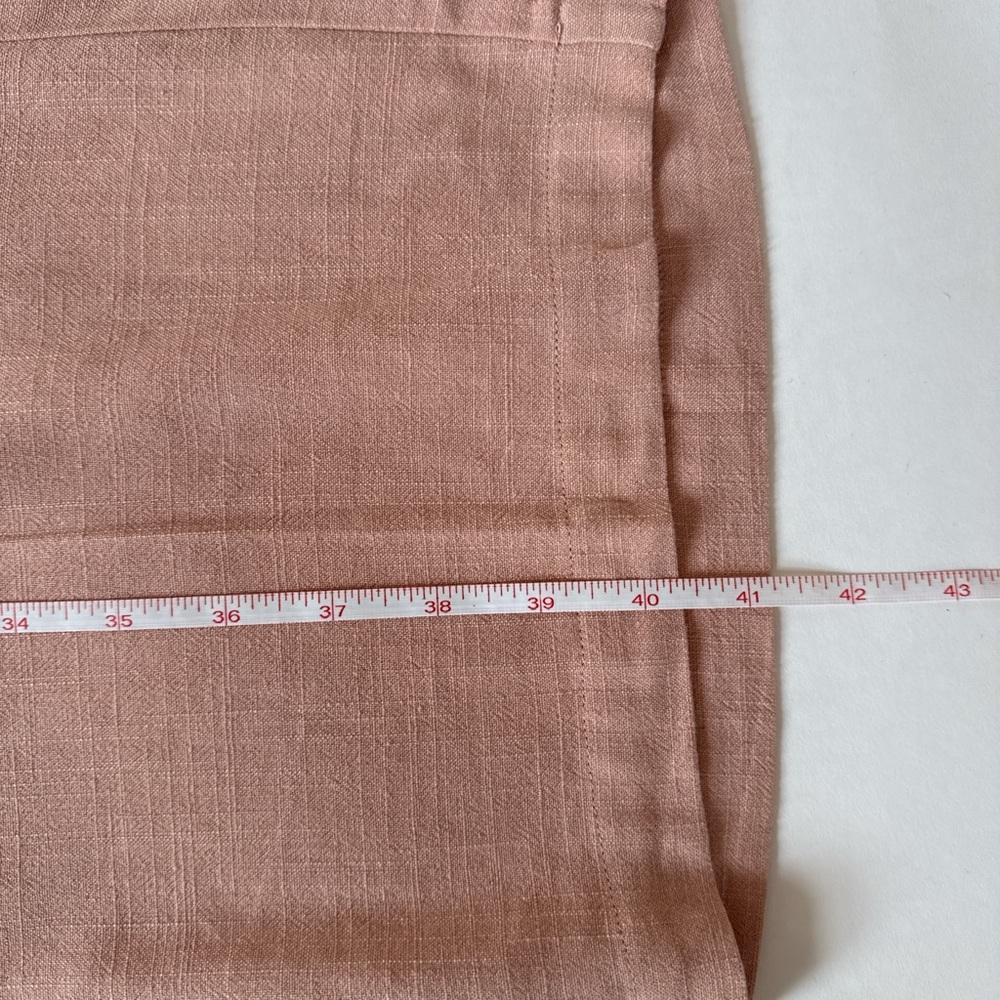 Wide Leg Soft Peach Linen Trousers with Front Flap Pockets - Picture 8 of 8
